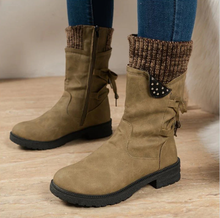 Damen Winter Boots Schwarz | Schnürung