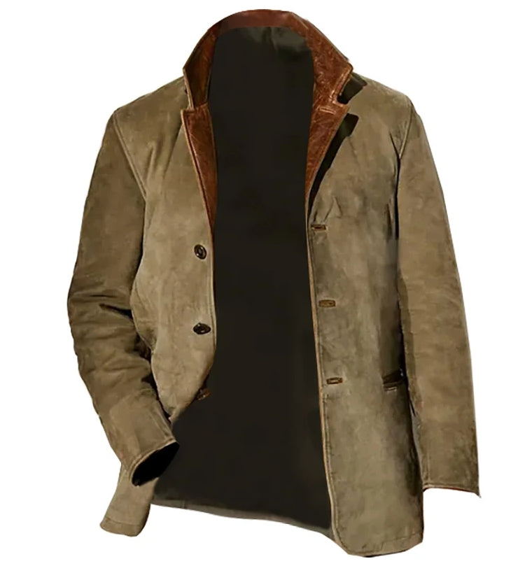 Dennis | Herren Jahrgang Knopf Daunen Jacke | Lässig