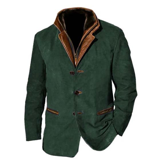 Dennis | Herren Jahrgang Knopf Daunen Jacke | Lässig