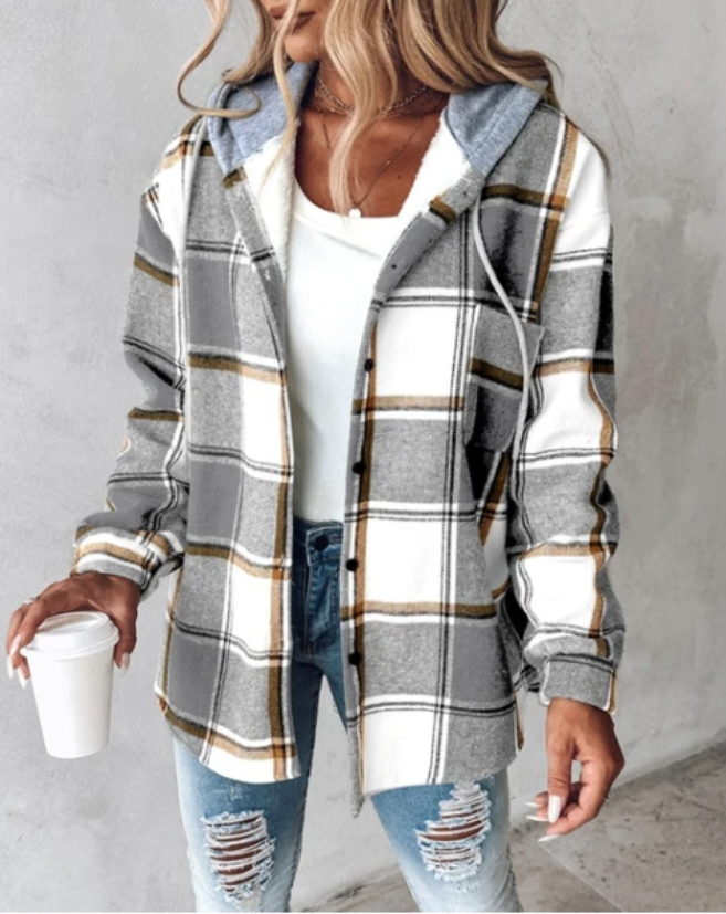 Murphy | Damen Kariert Kapuzen Jacke | Warme
