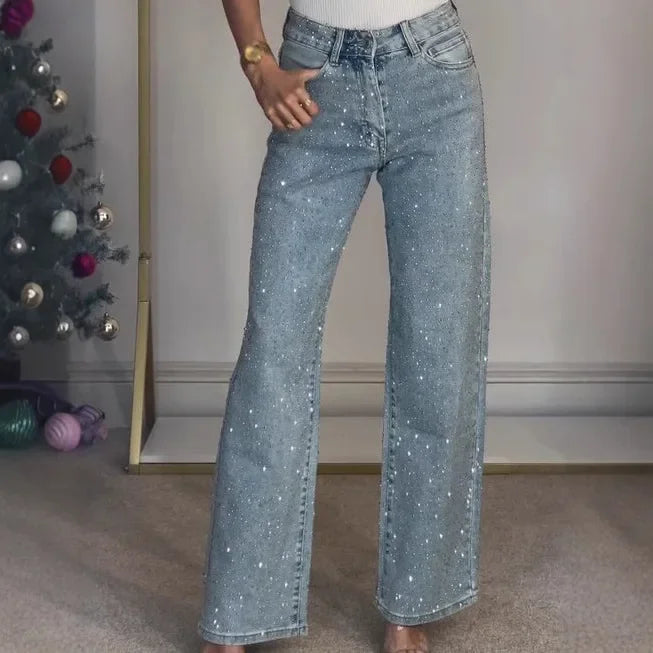 Damen Funkelndem Stil Mom-Jeans | Lässig