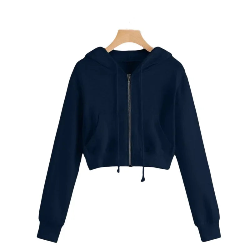Kurzes Winter-Sweatshirt für Damen | Mit Kapuze