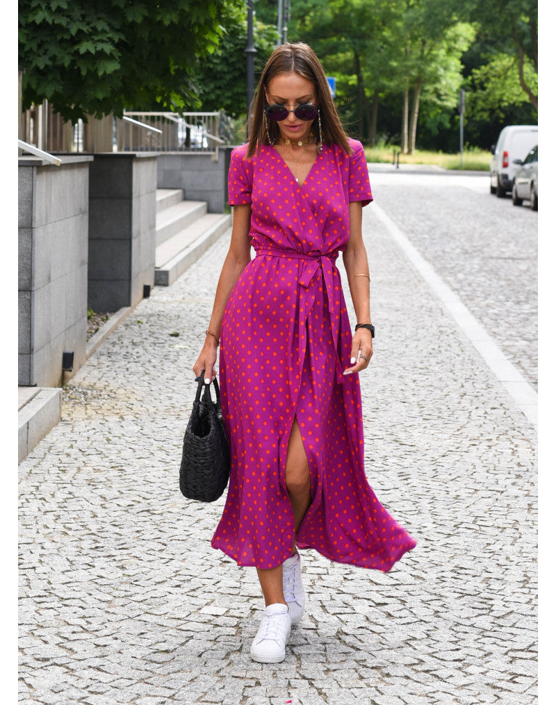 Wickel Sommerkleid Mit Aufdruck Für Damen | Midi