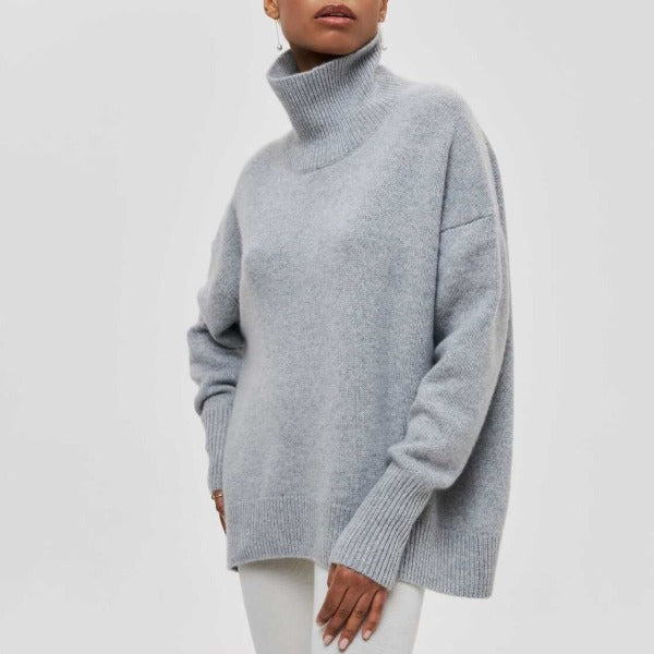 Madilyn | Women Lässige Rollkragen Pullover | Lang
