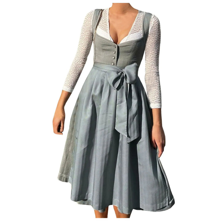Langärmliges Dirndlkleid Mit Schleife Für Damen | Midi