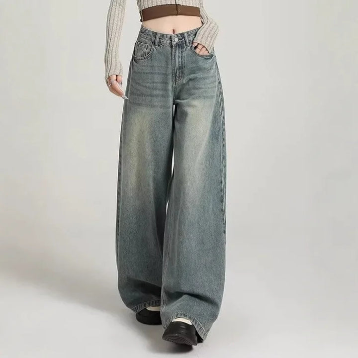 Damen Stilvoll Baggy Jeans | Hohe Taille