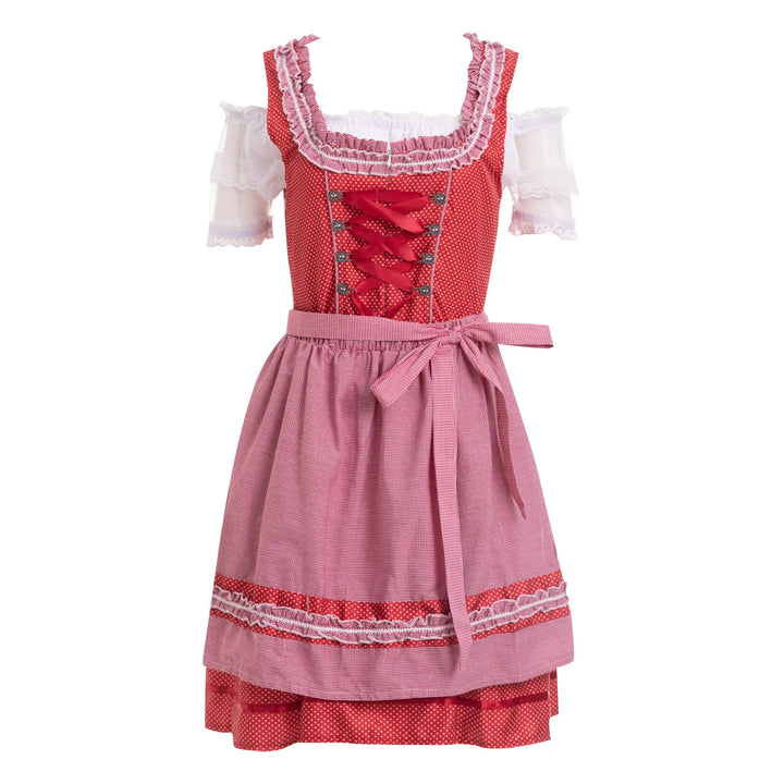 Damen Dirndl Kleid für Oktoberfest | Rot