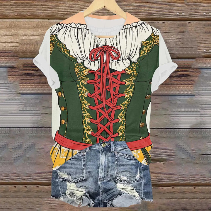 Damen Kurzarm Oktoberfest T-Shirt | Rundhals