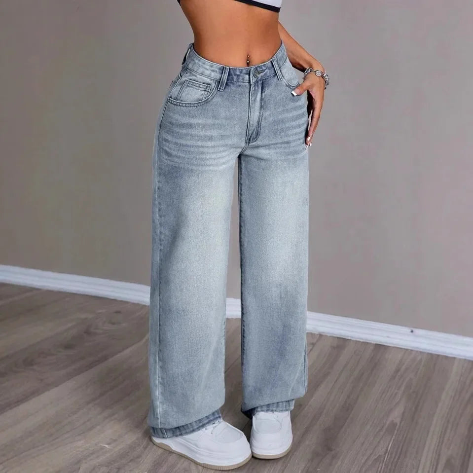 Damen Vintage Mom Jeans | Weites Bein