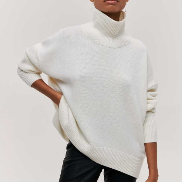 Madilyn | Women Lässige Rollkragen Pullover | Lang