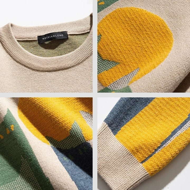 Seven | Herren Stilvolle Pullover | Oversize
