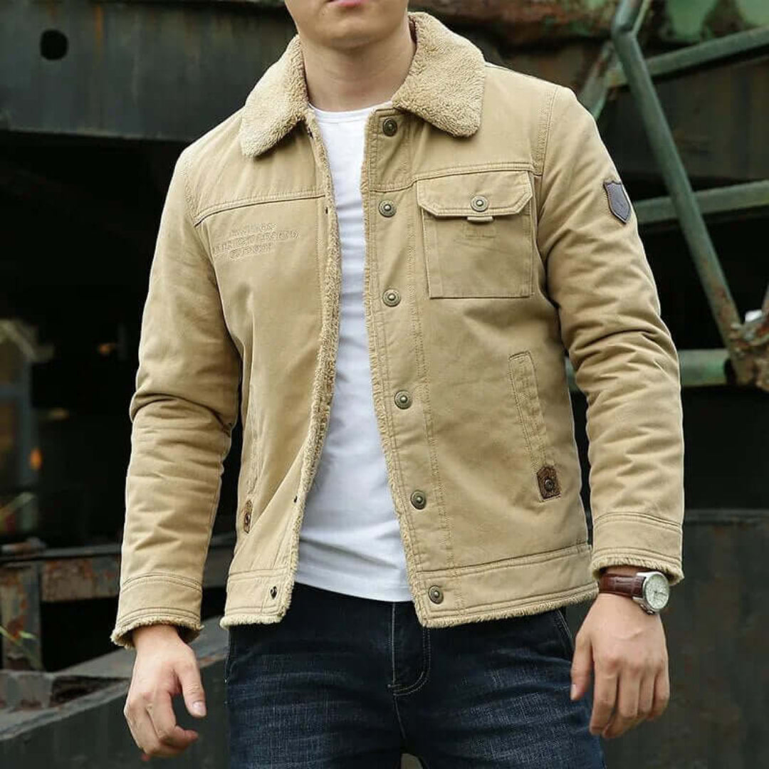 Herren Lässige Button Down Winter Jacke | Brusttasche