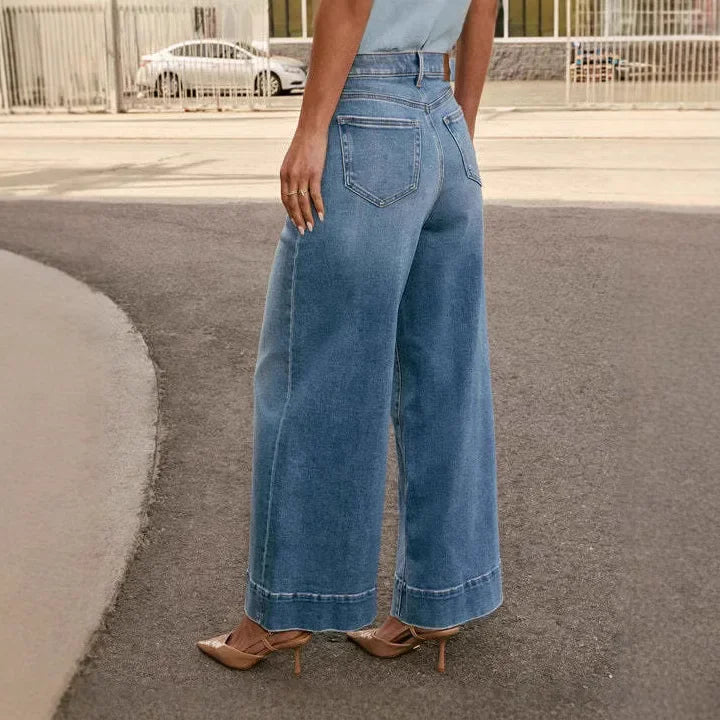 Damen Weitem Bein Mom-Jeans | Hohe Taille