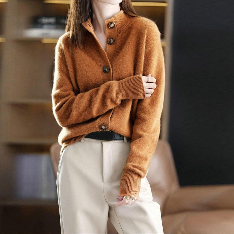 Langärmliger Button Down Cardigan Für Damen | Gestrickt