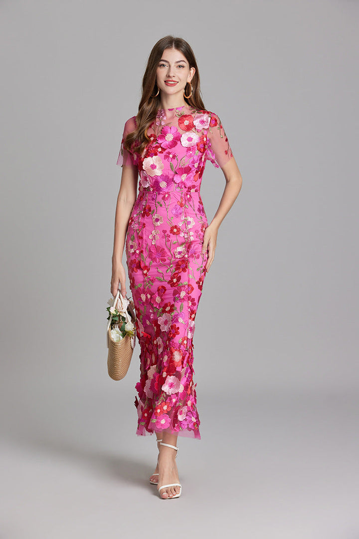 Elegantes Ärmelloses Besticktes Damenkleid | Maxi