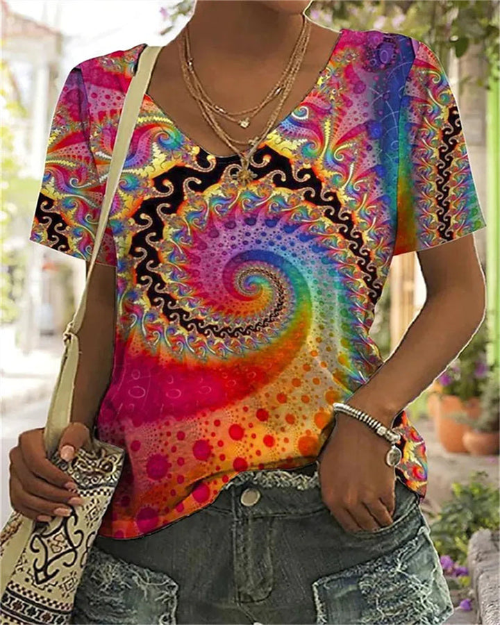 Sommertop Mit V Ausschnitt Für Damen | Kurze Ärmel