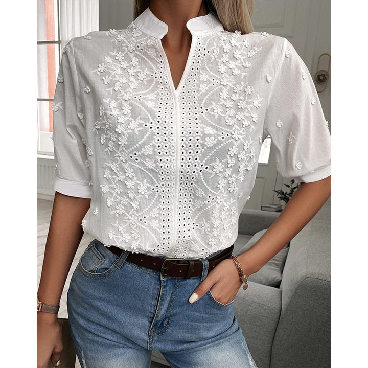Bluse Mit Puffärmeln Für Damen | Weiß