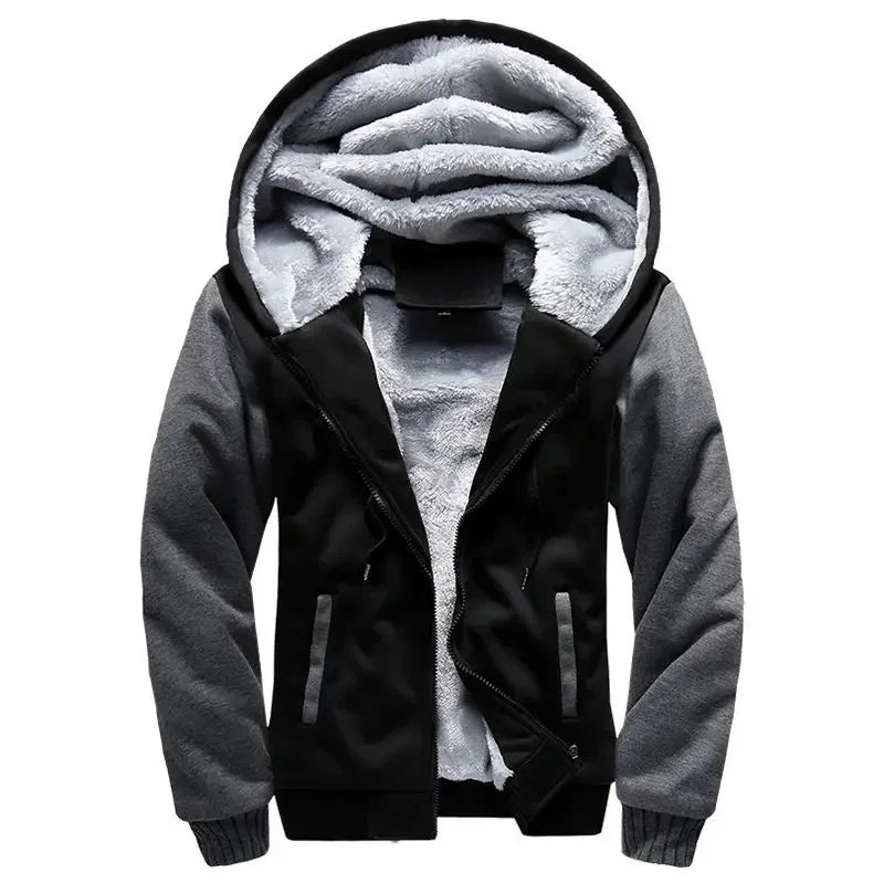 Herren Fleece Steppjacke | Mit Kapuze
