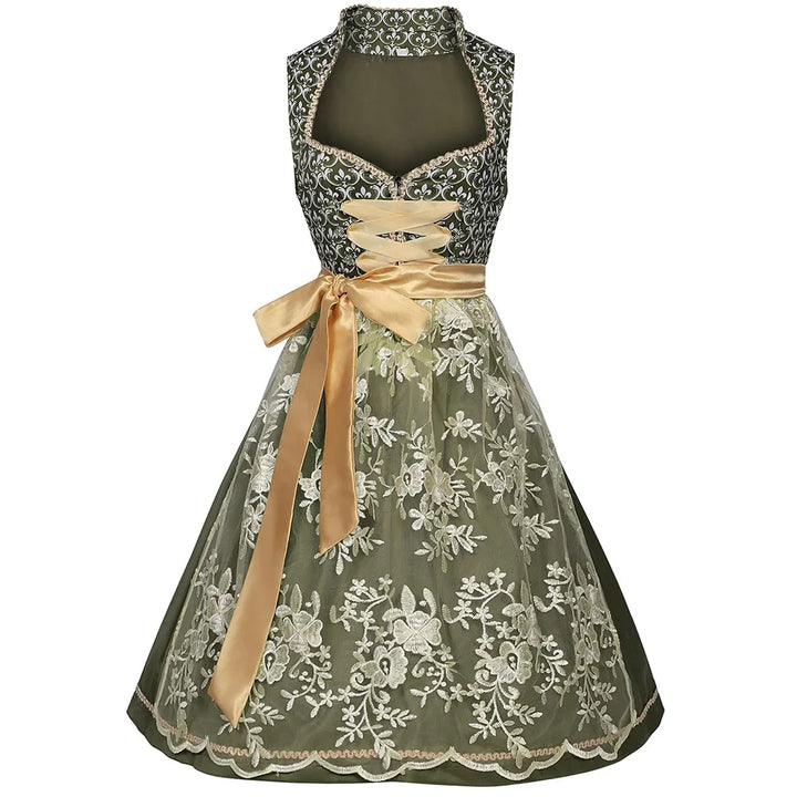 Damen Trachten Dirndl Kleid für Oktoberfest | Grün