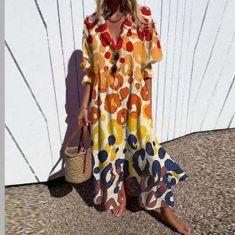 Boho Maxikleid Mit V Ausschnitt Für Damen