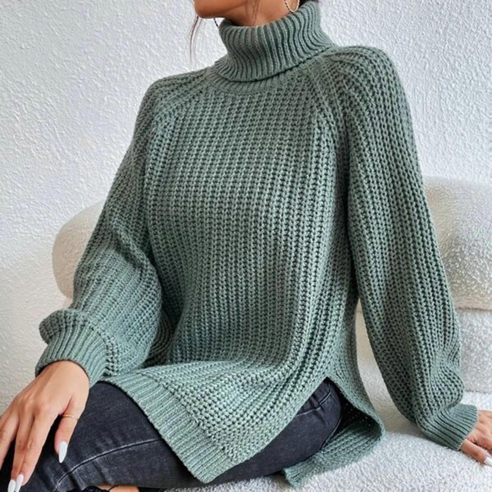 Damen Rollkragenpullover mit Lockerer Passform | Langarm