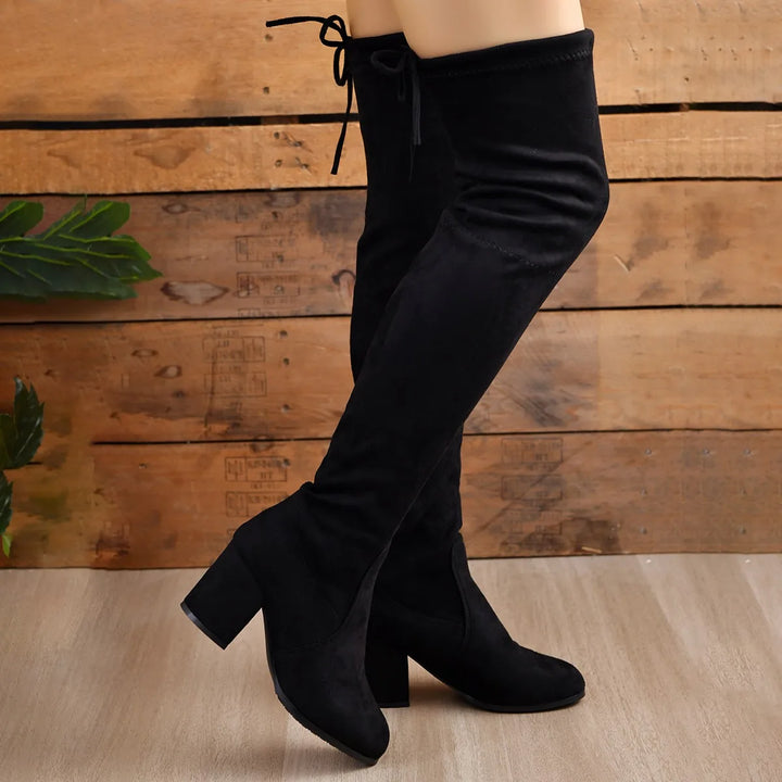 Overknee Boots Schwarz für Damen | Blockabsatz