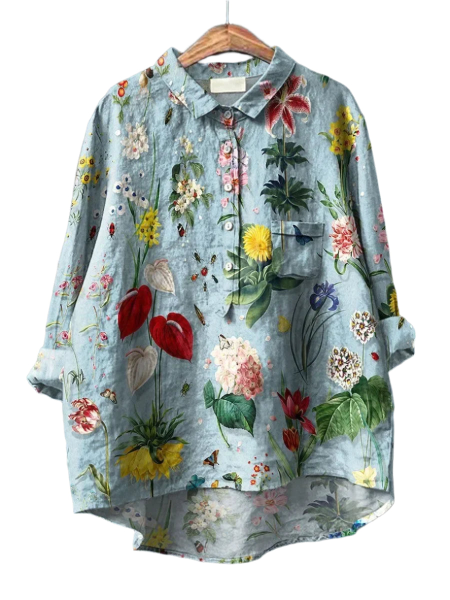 Damen Lockere Passform Sommershirt | Langarm