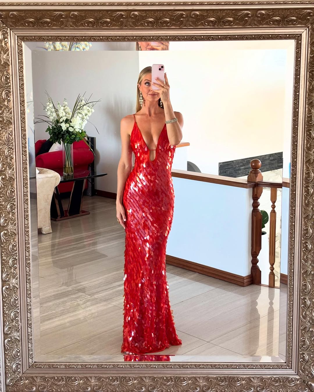 Damen Maxikleid Mit Pailletten Und V Ausschnitt Für Hochzeitsgäste