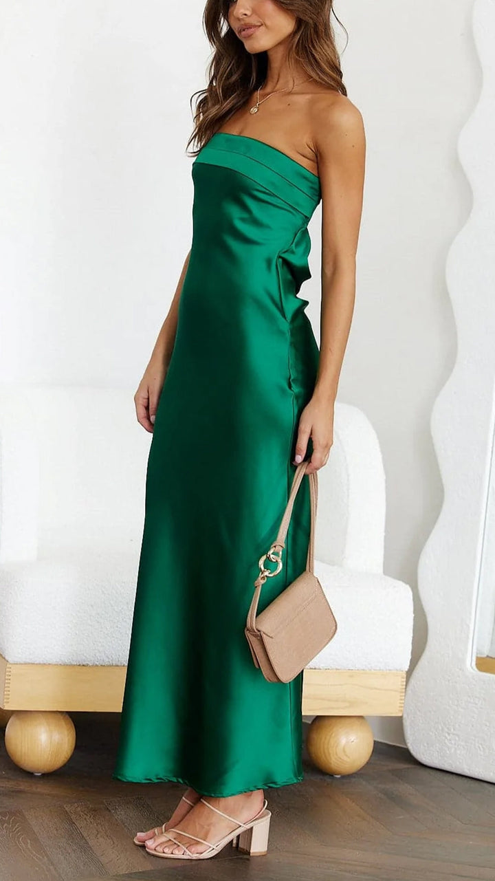 Trägerloses Schickes Hochzeitsgastkleid Für Damen | Maxi