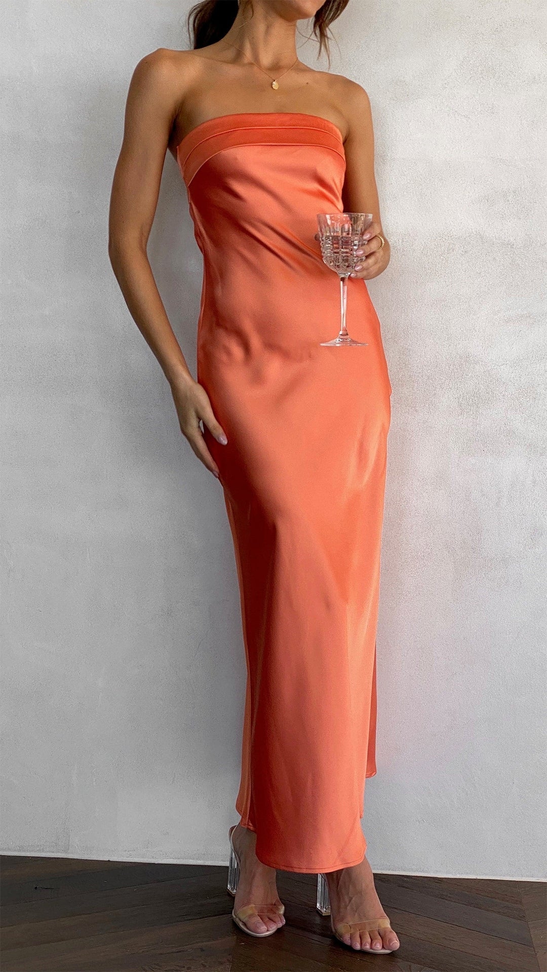 Trägerloses Schickes Hochzeitsgastkleid Für Damen | Maxi