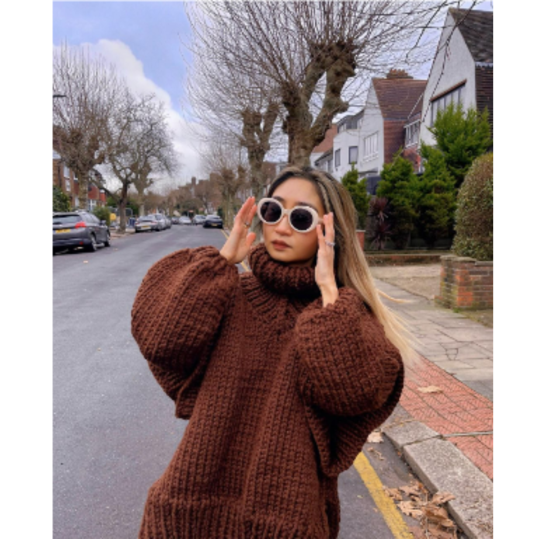 Damen Eleganter Rollkragen Gestrickter Warmer Pullover | Oversized