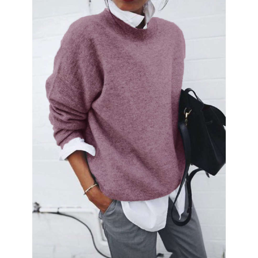 Damen-Strickpullover mit Rundhalsausschnitt | Langarm