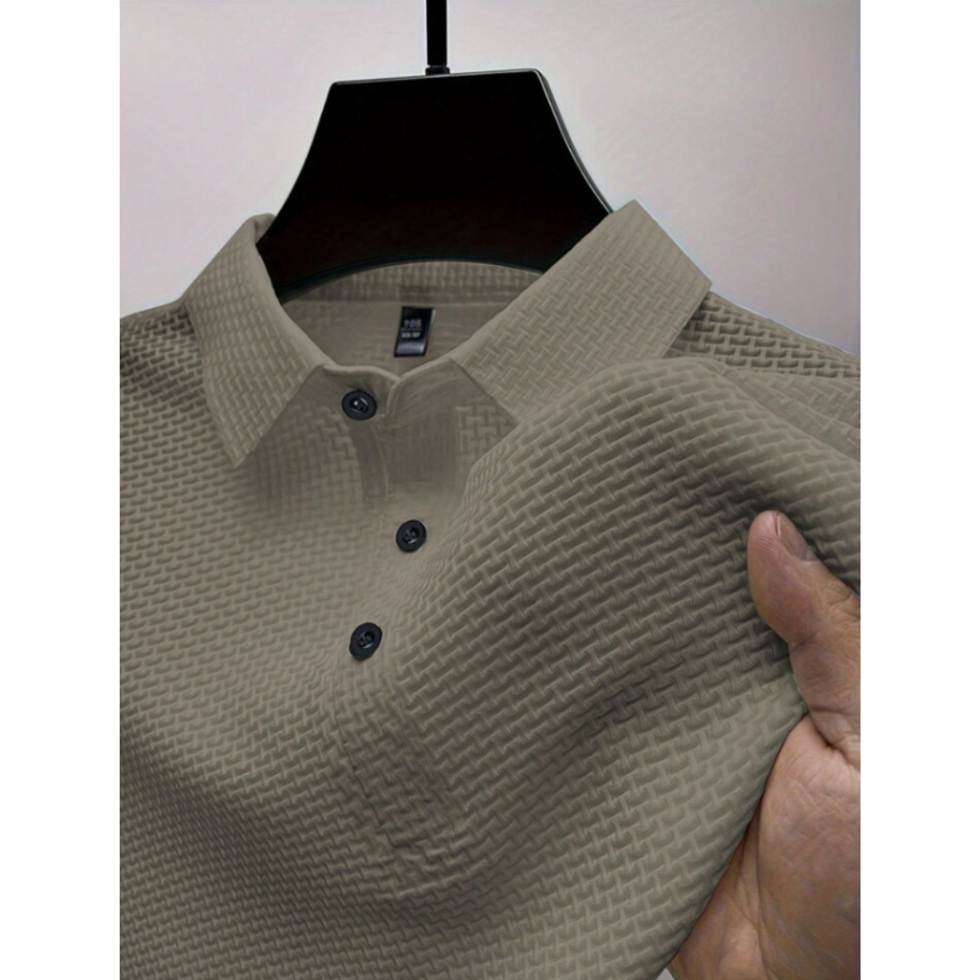 Strukturiertes Kurzärmliges Poloshirt Für Herren | Lässig