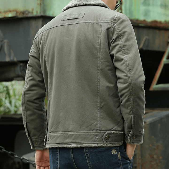 Herren Lässige Button Down Winter Jacke | Brusttasche