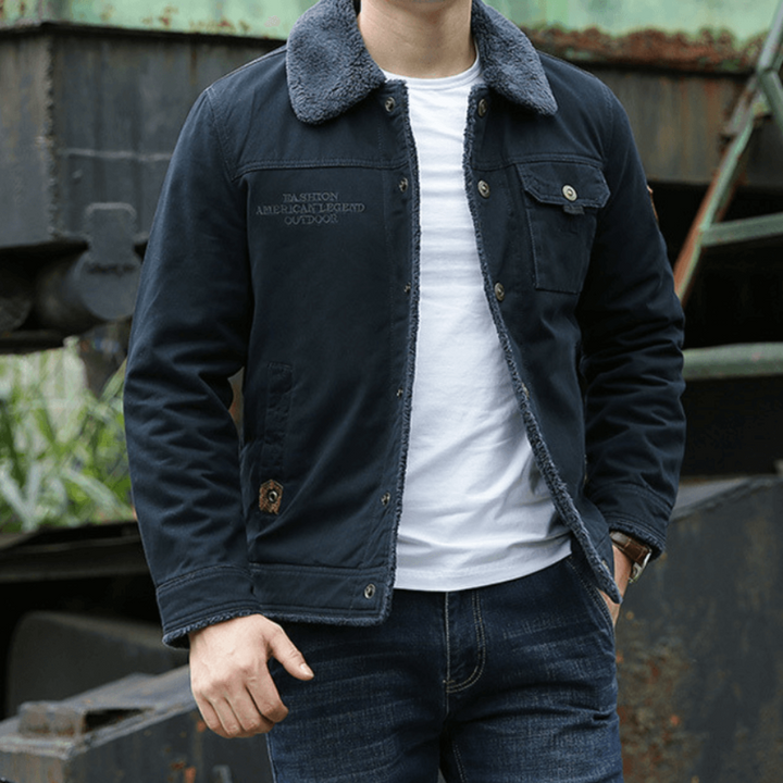 Herren Lässige Button Down Winter Jacke | Brusttasche