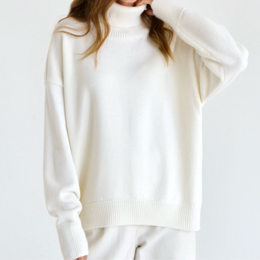 Rollkragenpullover Mit Lockerer Passform Für Damen | Schick
