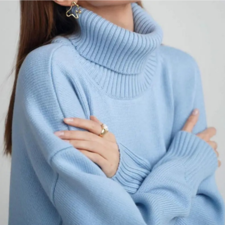 Rollkragenpullover Mit Lockerer Passform Für Damen | Schick