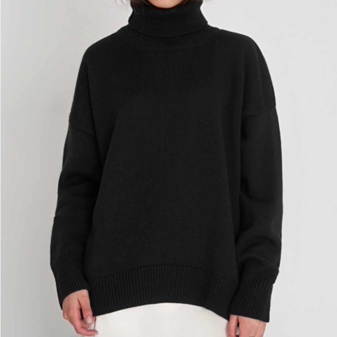 Rollkragenpullover Mit Lockerer Passform Für Damen | Schick