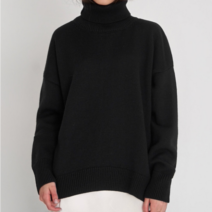 Rollkragenpullover Mit Lockerer Passform Für Damen | Schick