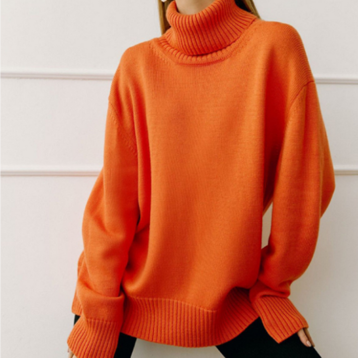 Rollkragenpullover Mit Lockerer Passform Für Damen | Schick