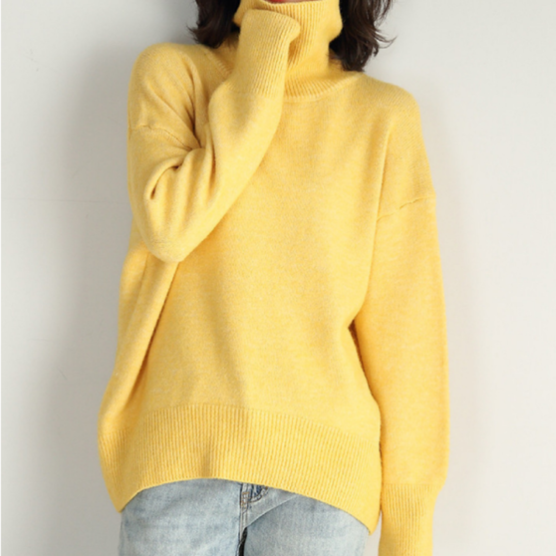 Rollkragenpullover Mit Lockerer Passform Für Damen | Schick