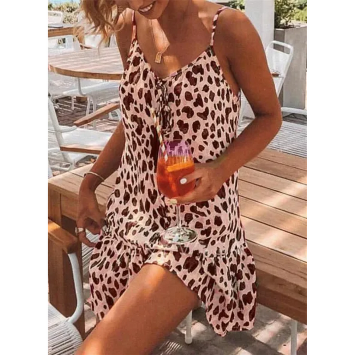 Atasha | Sommerkleid mit Leopardenmuster für Damen