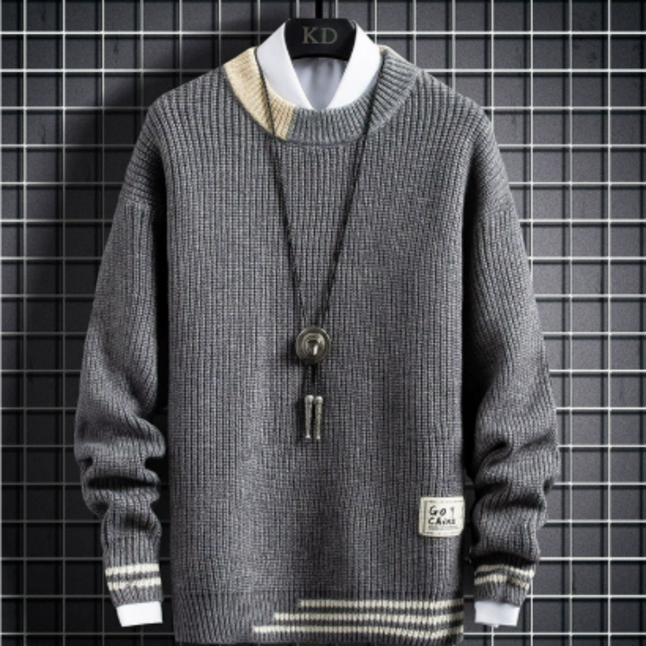 Herren Stylischer Outdoor Strickpullover | Langarm