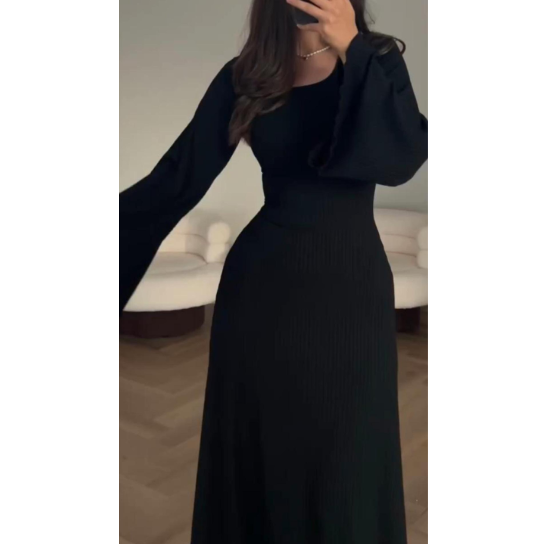 Elegantes Maxikleid Für Hochzeitsgäste Mit Langen Ärmeln Für Damen
