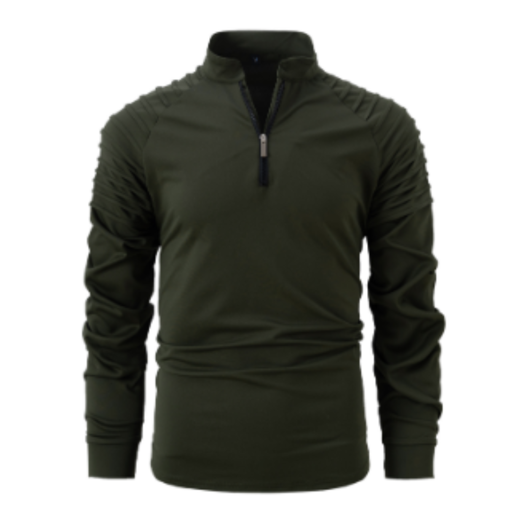 Langärmliger Pullover Mit Halbem Reißverschluss Für Herren | Warm