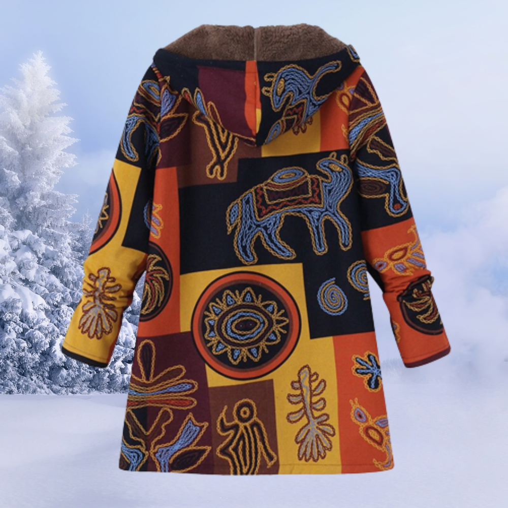 Damen Winterjacke Mit Blumenmuster | Warm
