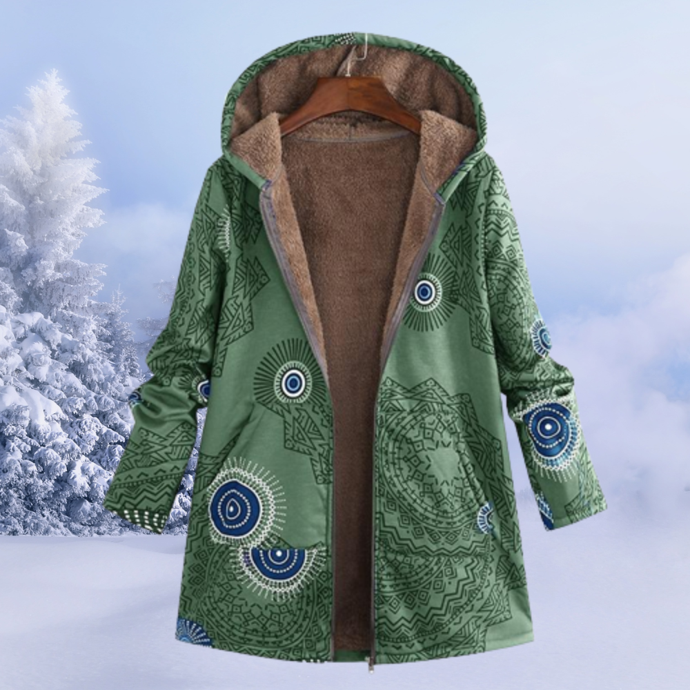 Damen Winterjacke Mit Blumenmuster | Warm