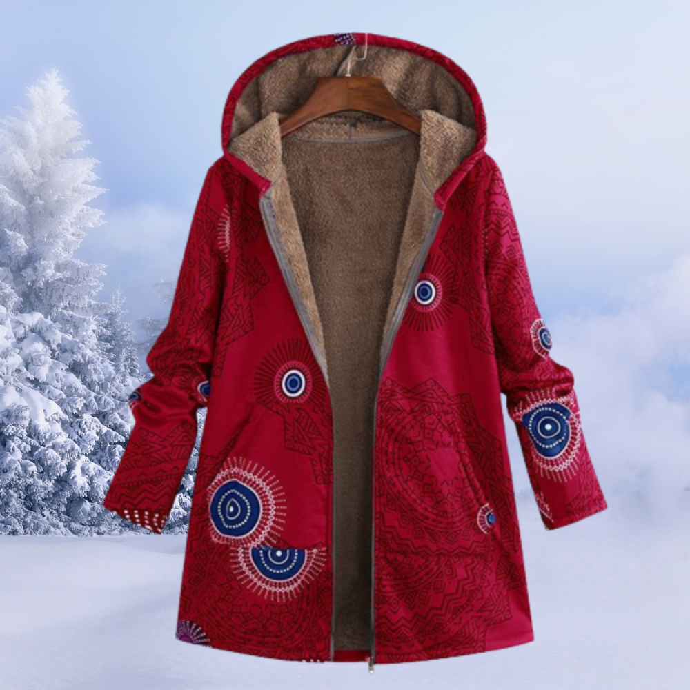 Damen Winterjacke Mit Blumenmuster | Warm