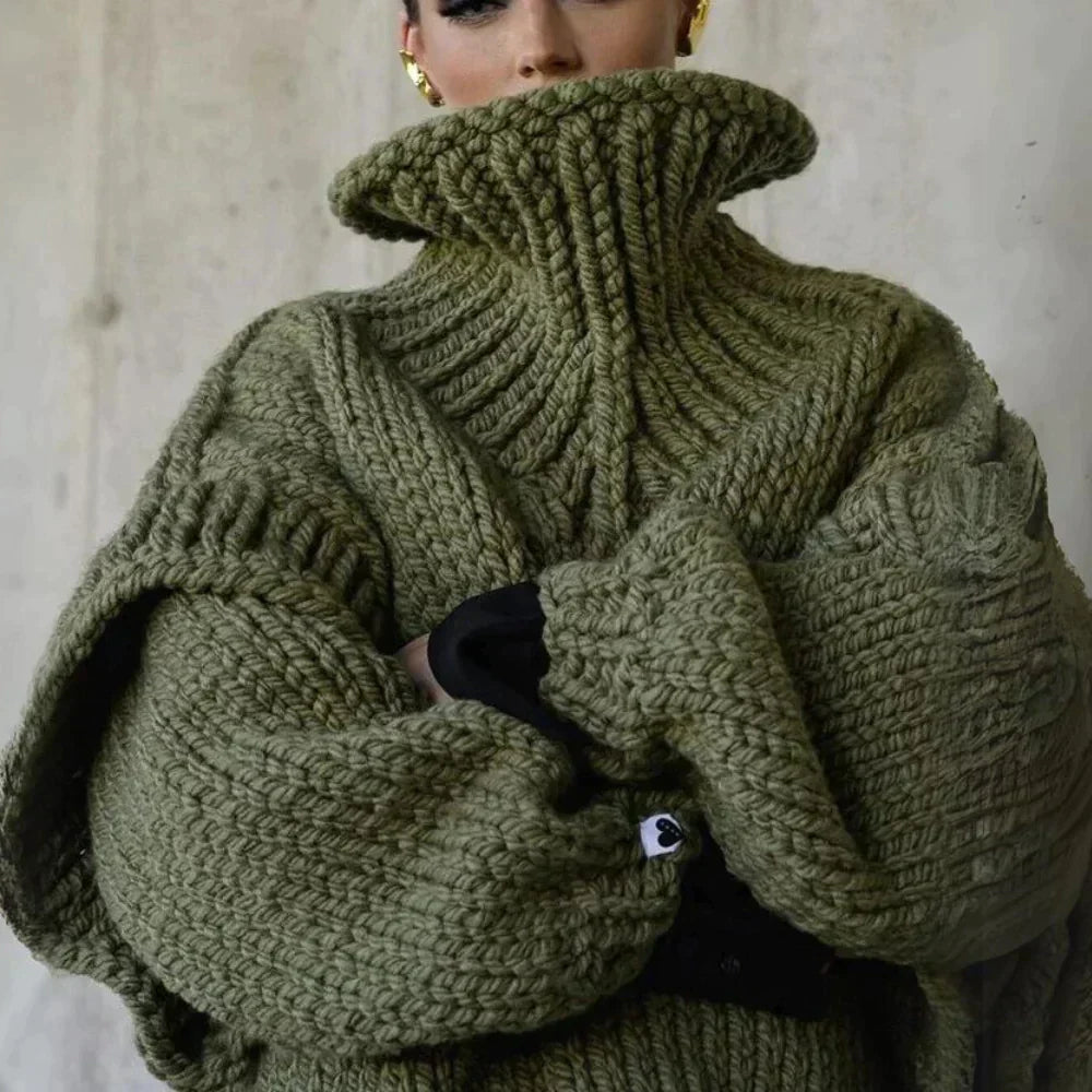 Kuscheliger Übergroß Rollkragenpullover für Damen | Winter