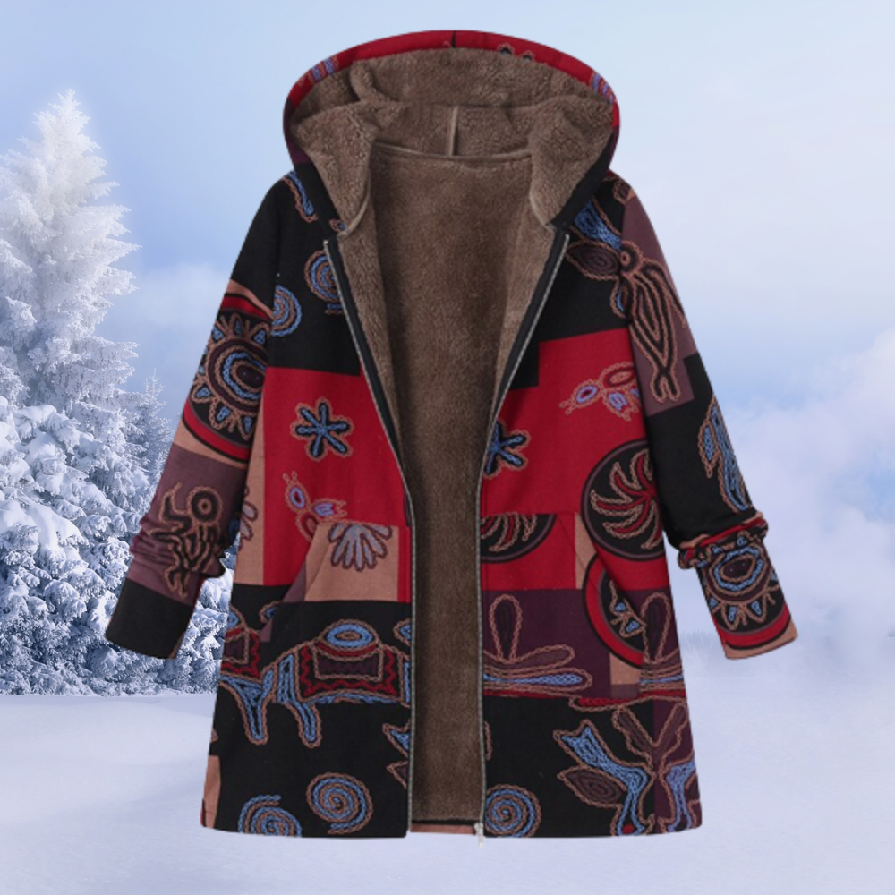 Damen Winterjacke Mit Blumenmuster | Warm